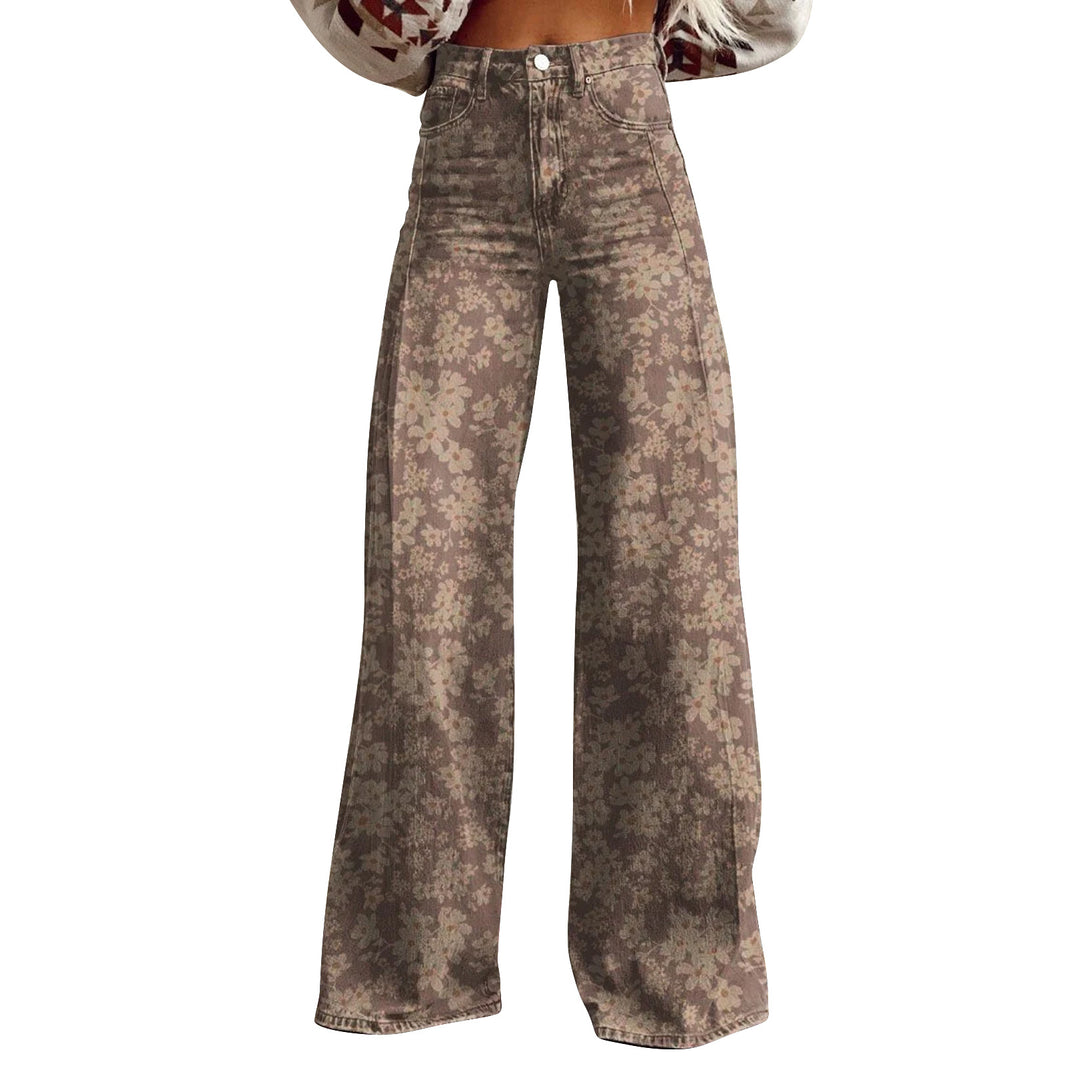 American And European-style Womens Flared Denim Jeans Made From Pure Cotton 