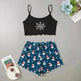 Christmas European And American Thin Pajamas Women's Sleeveless Shorts Milk Silk Simple Casual Two-piece Suit Homewear - EX-STOCK CANADA