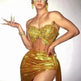 Strapless Tassle  Corset dress Women's Tube Top Rhinestone Chain Skirt Outfit for Evening party Cocktail event - EX-STOCK CANADA