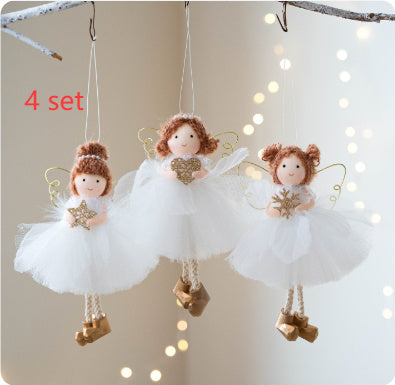 Christmas White Tulle Skirt Golden Wings Angel Girl Pendant EX-STOCK Canada 