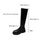 Thick Sole Knee High Boots For Women Chunky Heel Black Long Boots Leather Knight Boots Fashion Winter Shoes - EX-STOCK Canada