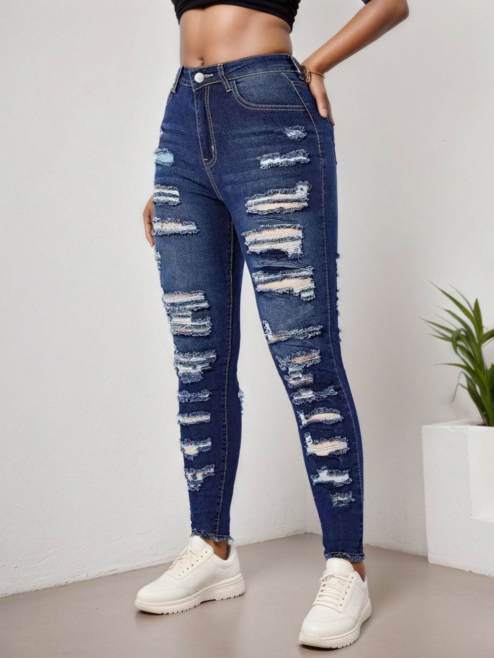2025 Women's Ripped Tight Cropped Pants, New High Stretch Jeans, Fashionable And Versatile Street Style, Slim Fit Design, Women's Jeans And Clothing EX-STOCK Canada 