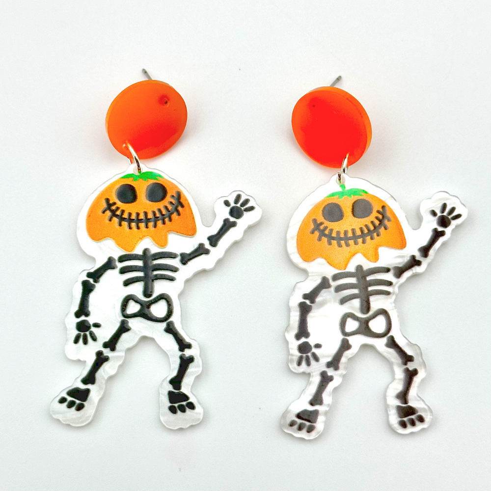 Halloween Day Ornament Colorful Ghost Eyes Funny Acrylic Earrings For Women - EX-STOCK Canada
