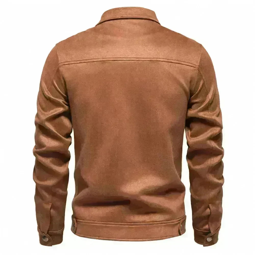 Fashion Lapel Zipper Jacket Autumn And Winter Solid Suede Coat Men's Clothing Outdoor - EX-STOCK CANADA