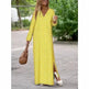 Summer Geometric Printed V-neck Long Dress Fashion Long Sleeve Slit Dresses For Women - EX-STOCK CANADA
