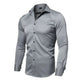 Men's Long Sleeve Business Casual Shirt – Loose Fit, 10 Colors, S–8XL | Canada & USA