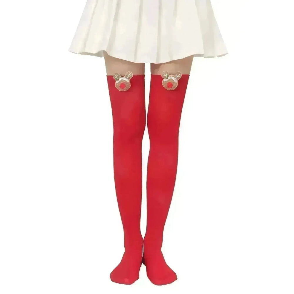 Christmas Plush Doll Knee Socks Bow Stockings - EX-STOCK CANADA