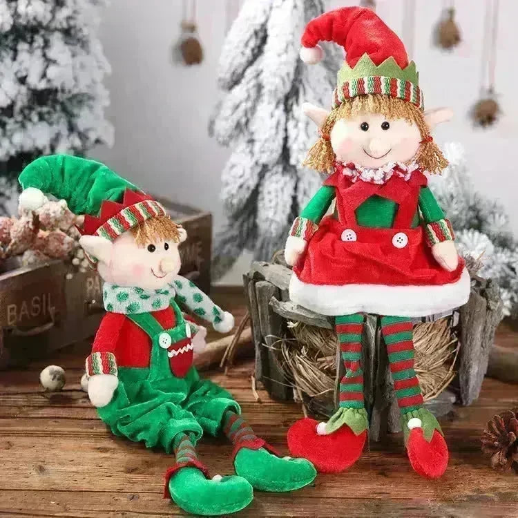 Christmas Hanging Legs Sitting Doll Ornaments - EX-STOCK CANADA