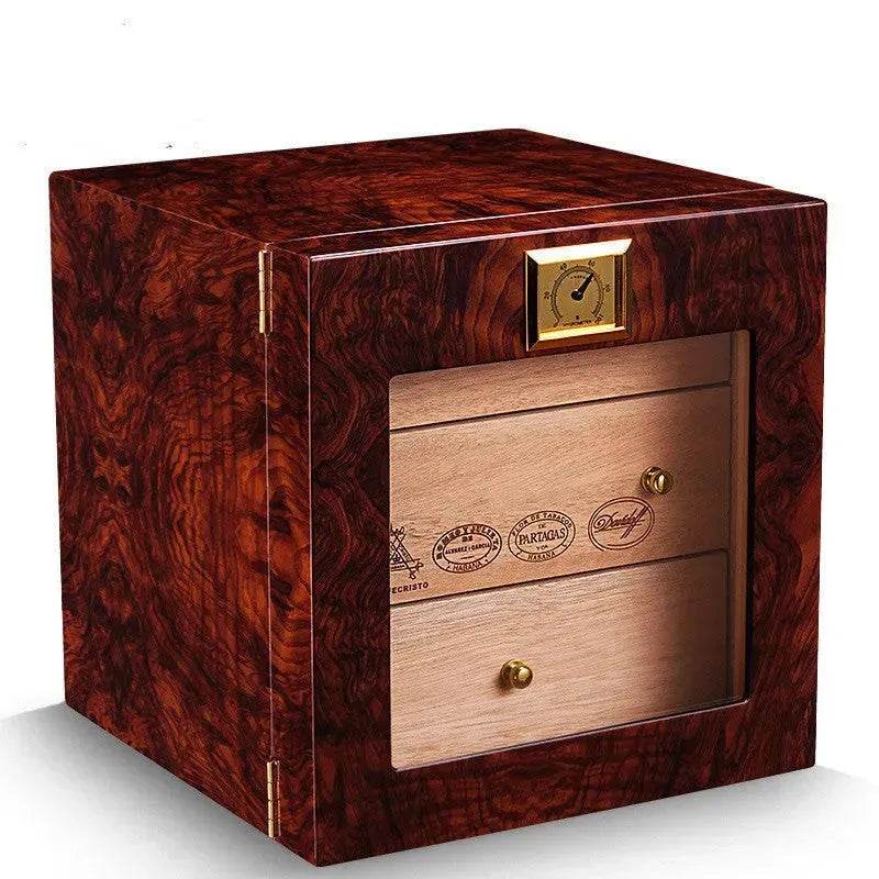 Lacquer Luxury Transparent Cedar Wood Cigar Humidors Box - EX-STOCK Canada