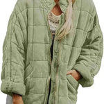 Casual Winter Cotton Padded Loose Pockets Long Sleeved Jacket Women - EX-STOCK CANADA
