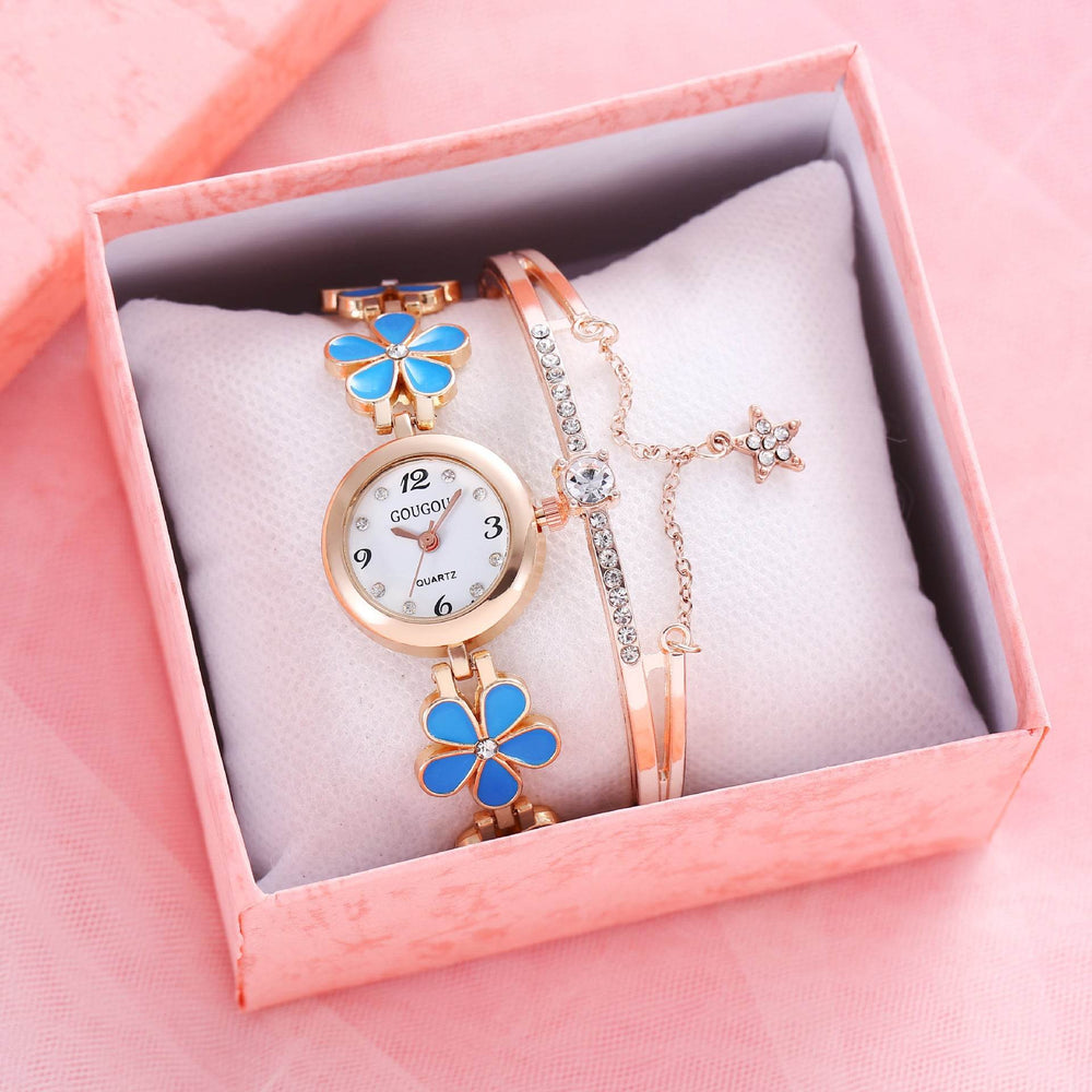 Women's Bracelet Watch Flower Disk Two-piece Bracelet Set - EX-STOCK Canada