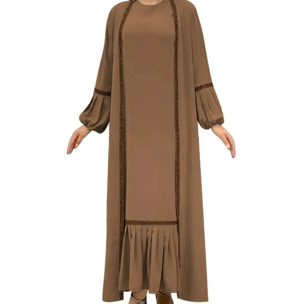Elegant Two piece for ArabWomen Abaya Underwear dress and Kimono Abaya Open front Abaya for Middle Easter Arab Dubai Women - EX-STOCK Canada