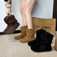 Women's Slouch Mid-Calf Suede Boots – Round Toe Flat Boot in Black, Brown & Camel 2