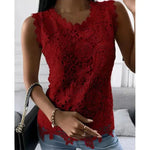 Elegant Women Summer Flowers Lace Blouse top - EX-STOCK CANADA