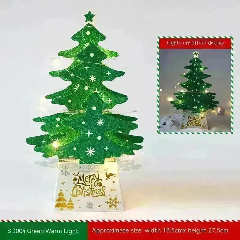 Christmas Decorations Mini Desktop Christmas Greeting Card Ornaments - EX-STOCK CANADA