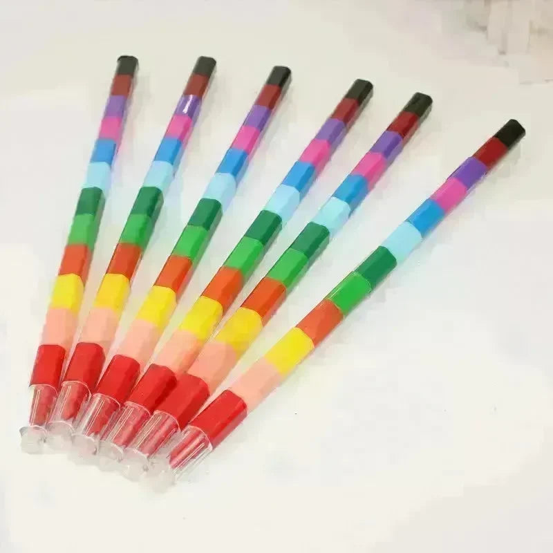 Creative Building Blocks Coloring Crayon 12 Colors Square Crayon Crayon Stationery - EX-STOCK CANADA