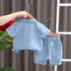 Lapel Short Sleeve Suit Children's Clothing Casual wear for boys Denim Two piece for boys - EX-STOCK Canada