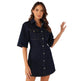 Women's Short Sleeve Pocket Waist Shirt Denim Dress - EX-STOCK Canada