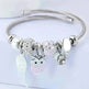 DIY Beaded Owl Angel Wings Pendant Stainless Steel Bracelet - EX-STOCK CANADA