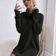 Autumn Winter Solid Cashmere Loose Mini Turtleneck sweater Dress - EX-STOCK Canada