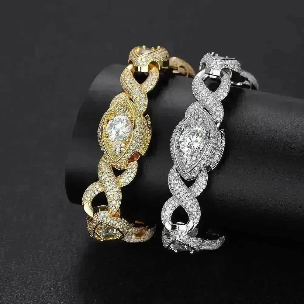 Men's Fashion Hip Hop Zircon Bracelet Cuban Link Chain - EX-STOCK CANADA