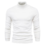 Men's Slim Fit Turtleneck Knit Sweater — Solid Color Winter Pullover S–5XL