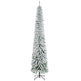 9ft Snow-Flocked Artificial Christmas Tree, Slim Pencil Xmas Tree With 714 Realistic Branches, Metal Base, Green EX-STOCK Canada 