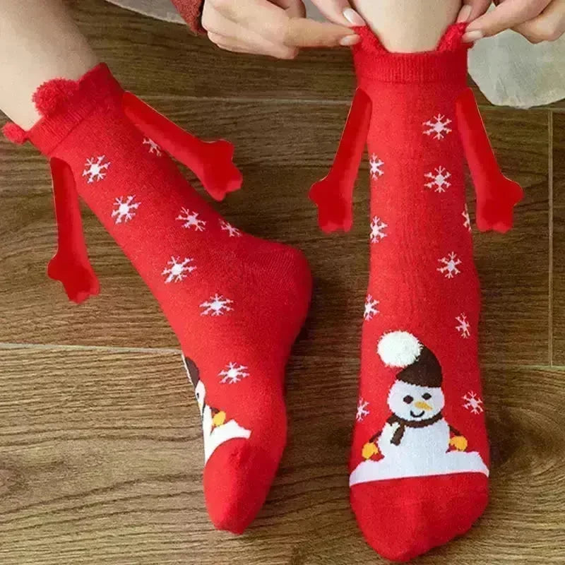 Christmas Stockings Autumn Winter Cotton Magnet Lodestone Hand Tube Socks - EX-STOCK CANADA