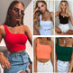 Casual Summer tops One shoulder crop tank top ladies - EX-STOCK Canada