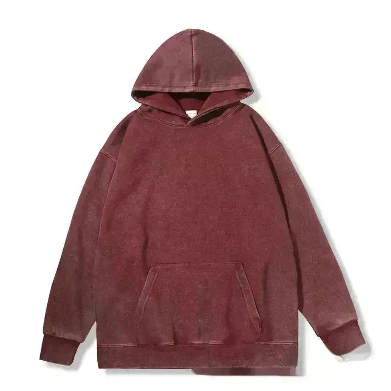 Unisex Teen Waxed Washed Distressed Hoodie Sweatshirt Pullover top - EX-STOCK CANADA