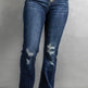 Women's High Waist Ripped Bootcut Jeans – Blue Denim Pants Canada USA