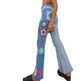 Women's Fashion Pattern Colorblock Bootcut Jeans - EX-STOCK Canada