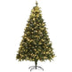7 Foot Prelit Artificial Christmas Tree With Dual Colour LED Light, Hinged Xmas Tree For Home Office Holiday EX-STOCK Canada 