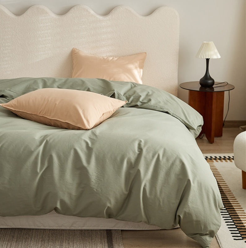 100 Cotton Sanding Duvet Cover Autumn And Winter Thickening Solid Color EX-STOCK Canada 