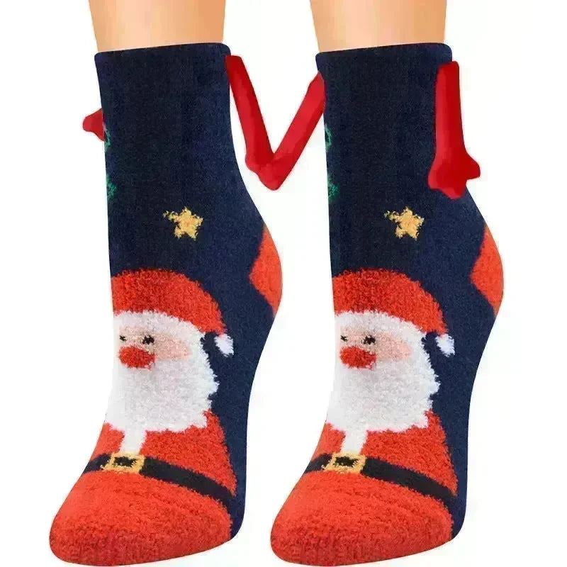 Soft Carton Christmas-themed Fleece Winter Home socks for Women - EX-STOCK CANADA