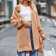 Solid color Loose Cashmere Long Cardigan sweater Jacket for women - EX-STOCK Canada