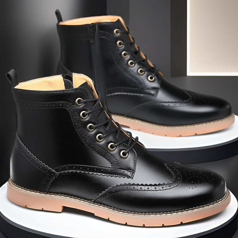 Bottes Martin britanniques pour hommes – Chaussures en cuir décontractées hautes pour affaires