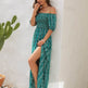 Elegant Off shoulder Spring Summer Maxi dress Slit Chiffon maxi dress for Beach vacation resort travel - EX-STOCK Canada