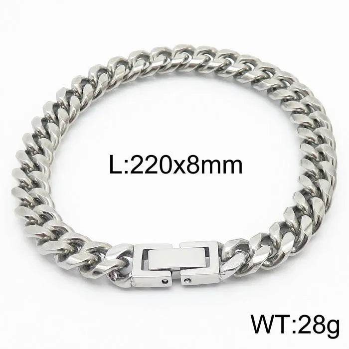 Cuban Link Chain Trimming Chain Jewelry Buckle Titanium Steel Bracelet - EX-STOCK Canada