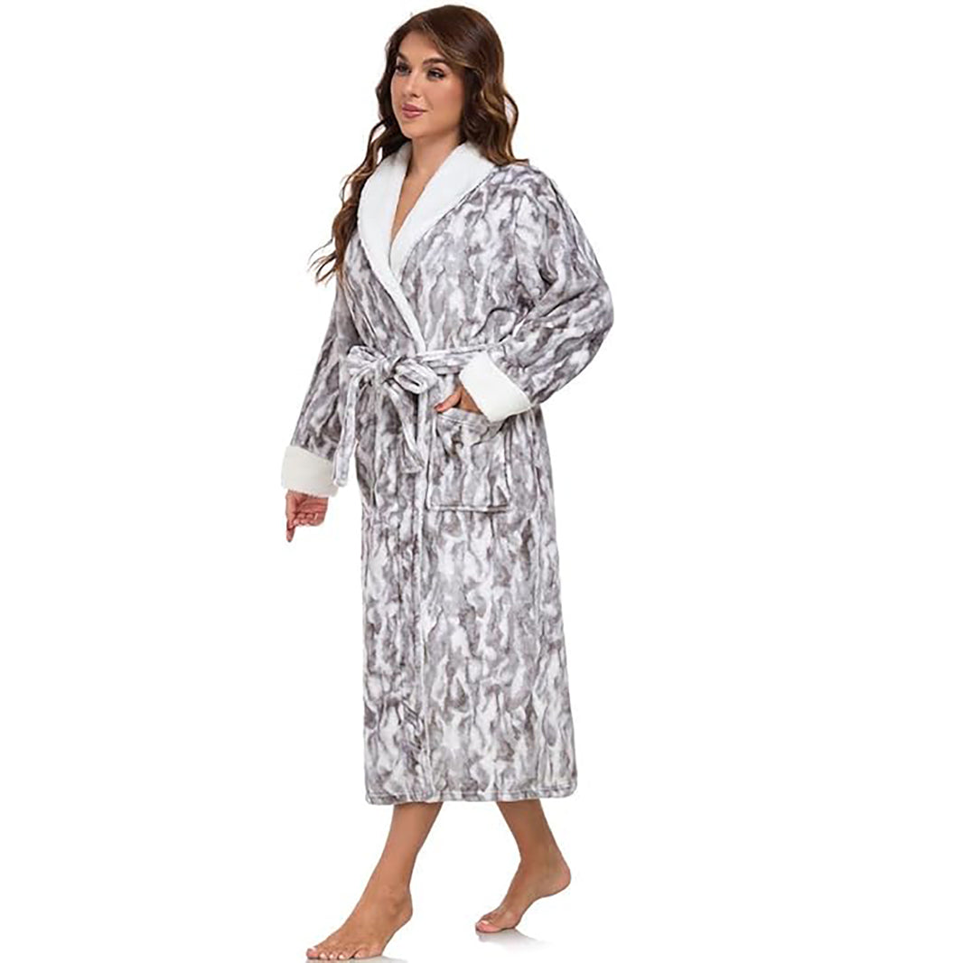 RONGTAI Womens Long Robes Plush Fleece Nightgown Thick Hooded Bathrobe With Pockets Fluffy Sleepwear For Men EX-STOCK Canada 