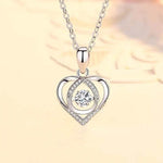 S925 Beating Heart-shaped Necklace Women Luxury Love Rhinestones Necklace Jewelry Gift For Valentine's Day - EX-STOCK Canada