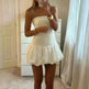 Chic Tube Top Dress Summer Solid Color Pleated Skirt Dress Women Fashion Short Mini Skater Dresses  Evening Party Cocktail Dress for Ladies - EX-STOCK CANADA