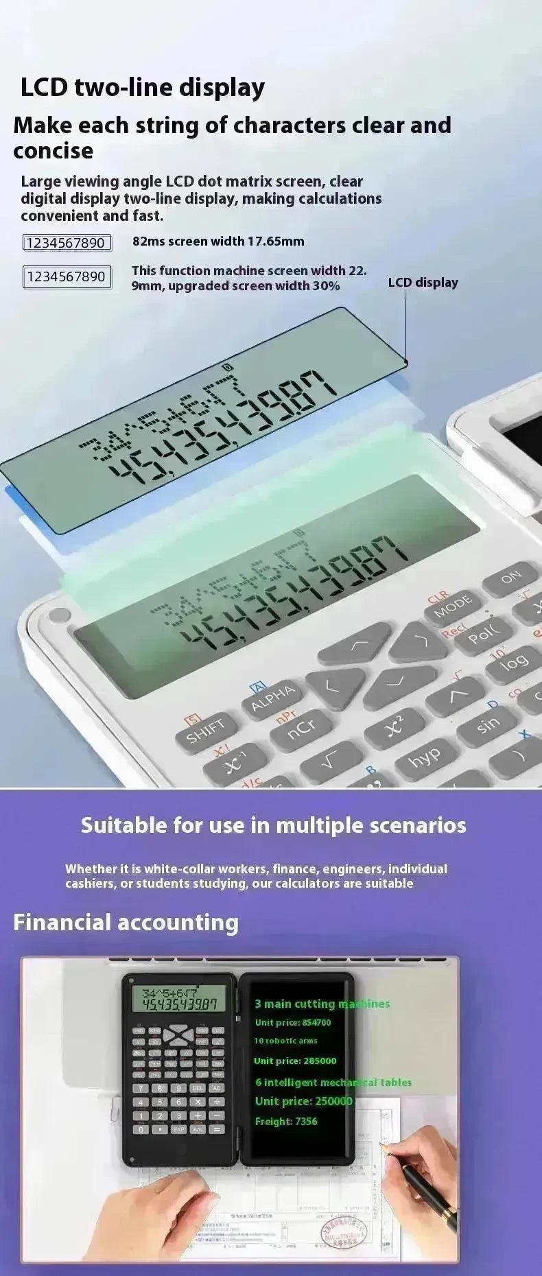 New Scientific Calculator Accounting Special Portable Mini Tablet Computing Machine Handwriting Board Exam Student - EX-STOCK CANADA