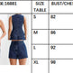 Ensemble pour femmes décontracté en denim sans manches 