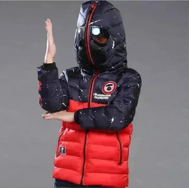 Fashion Boy's Glasses Hooded Warm Cotton Coat - EX-STOCK CANADA