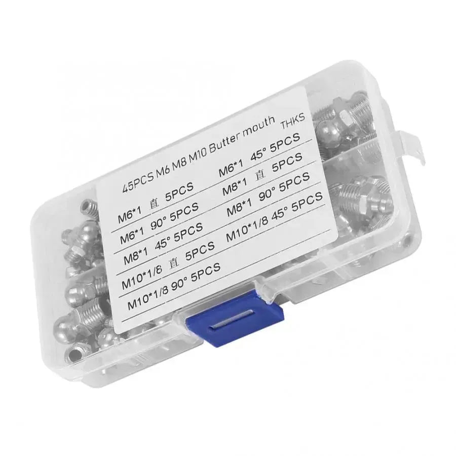 Boxed Straight Bend Grease Nipple Universal Lubrication Set - EX-STOCK CANADA