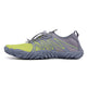 Gray and green water shoe on a white background