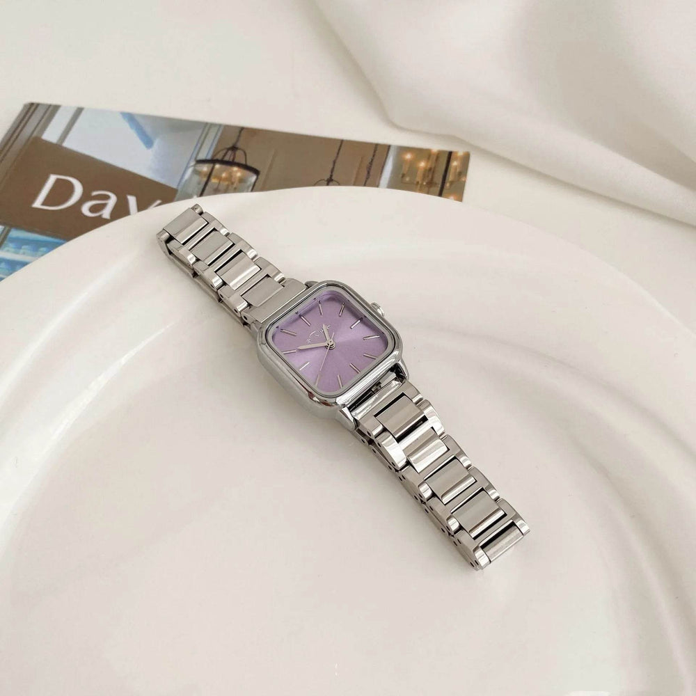 Retro Small Square Watch Female Steel Strap Dress Watch - EX-STOCK Canada