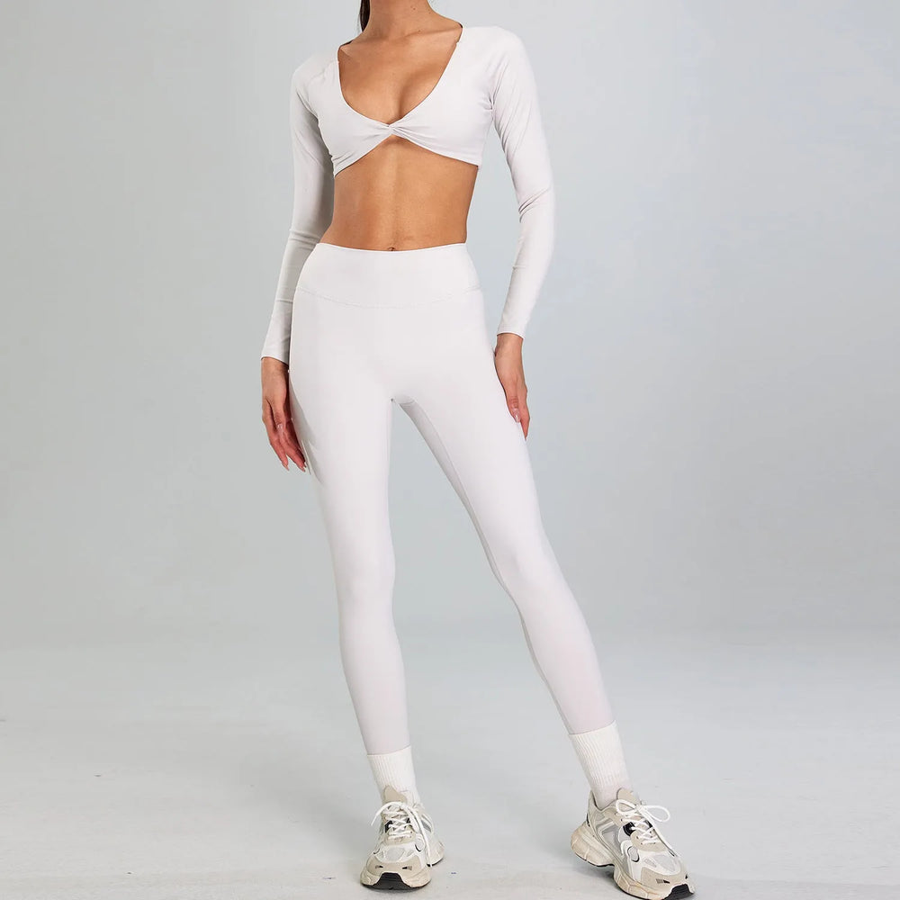 European And American High-intensity Sports Suit Outdoor Running Nude Feel Workout Clothes Slimming High Waist - EX-STOCK CANADA