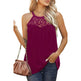 Elegant Women Casual Sleeveless Summer lace cotton Halter neck blouse top - EX-STOCK CANADA